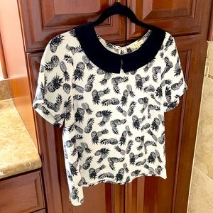 Pineapple print blouse / shirt / top